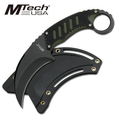 MTech Karambit Black/Green Fixed