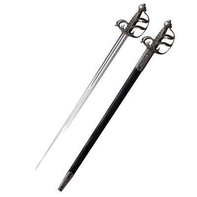 Cold Steel English Back Sword 32" Carbon Steel Blade, Black Leather