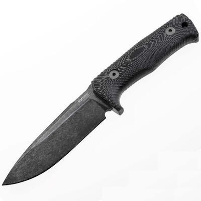 LionSTEEL T5 Fixed Knife Black PVD Niolox Stonewash Micarta - 1