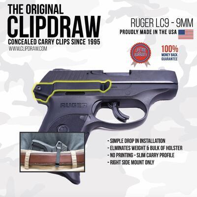 Clip Draw Ruger LC9S/PRO-9mm