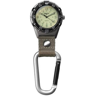 Dakota Aluminum Backpacker Clip Watch-Cream/Khaki