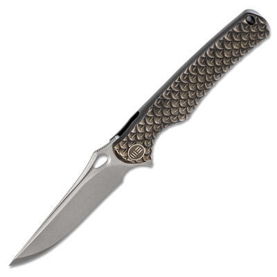 We Knife Drakon 819A Bronze Ti Integral Handle Stonewash Finish M390 Blade - 1