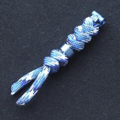 Chris Reeve Small Bucky Blue Cord Tie with Blue Bead