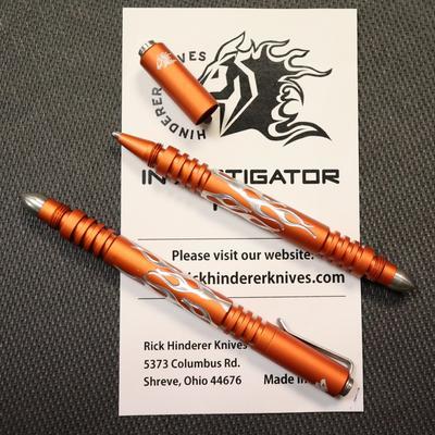 Rick Hinderer Investigator Pen Flames Aluminium Matte Orange