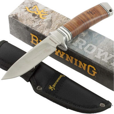 Browning Knife BRK Stacked Leather Handle - 2