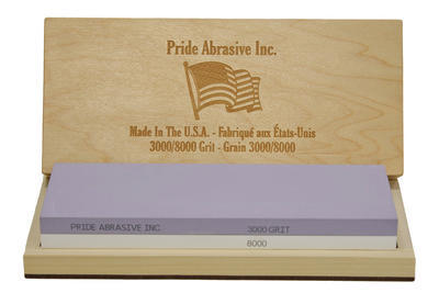 Pride Abrasive Inc. Water Stone 3000/8000 Grit Wood Box - 2
