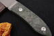 Maserin Small Damascus Fixed Blade Green Carbon Knife - 3/6