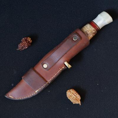 Hess Small Fixed Blade with Leather Sheath - 4